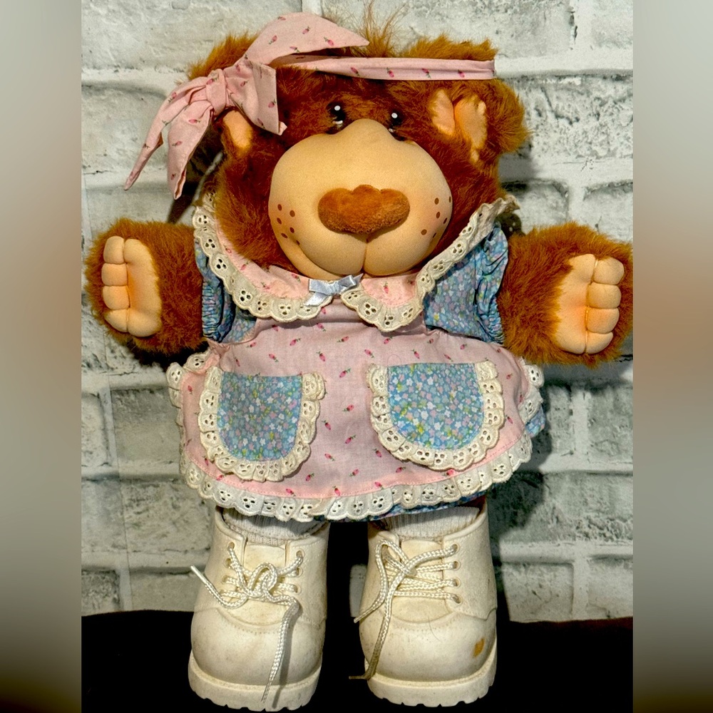 Vintage Furskins Stuffed Plush Teddy Bear Persimmon Coleco